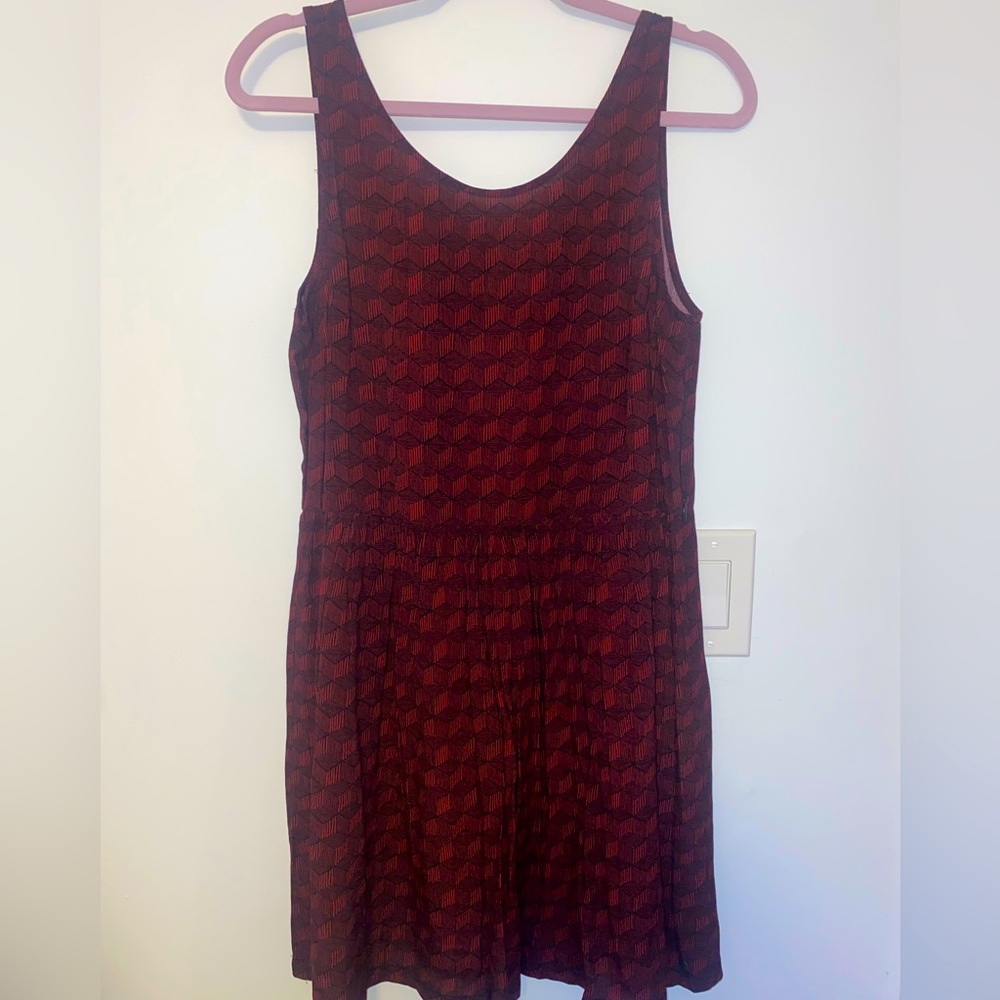 Lightweight cutout sundress red pattern casual